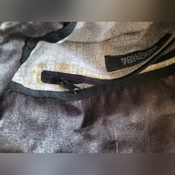 Kenneth Cole Reaction 10" c 5" grey metallic fabric small purse - Picture 9 of 9